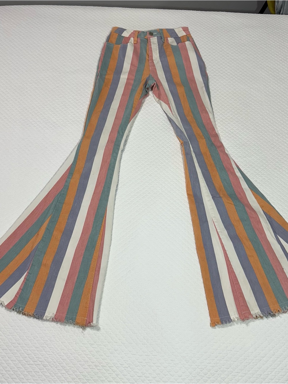Striped Flare Jeans in Multicolor